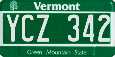 VT license plate YCZ342