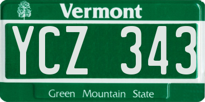 VT license plate YCZ343