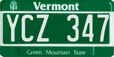 VT license plate YCZ347