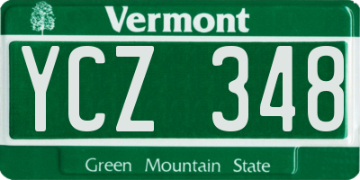 VT license plate YCZ348