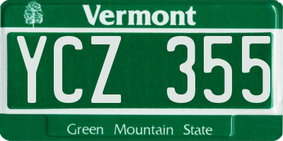 VT license plate YCZ355