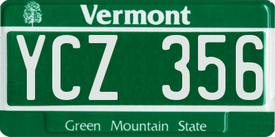 VT license plate YCZ356