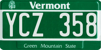 VT license plate YCZ358