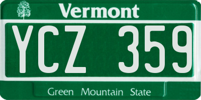 VT license plate YCZ359