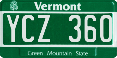 VT license plate YCZ360