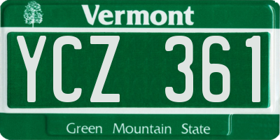 VT license plate YCZ361