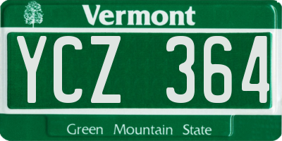 VT license plate YCZ364