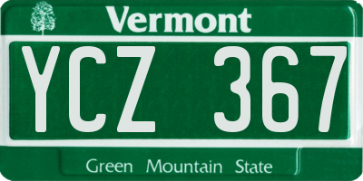 VT license plate YCZ367