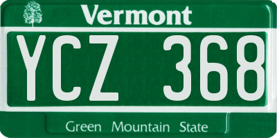 VT license plate YCZ368