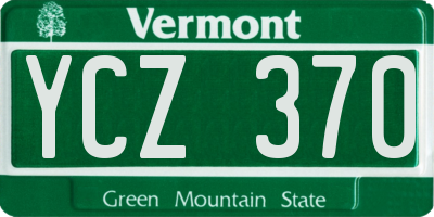 VT license plate YCZ370