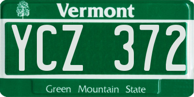 VT license plate YCZ372
