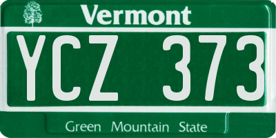 VT license plate YCZ373