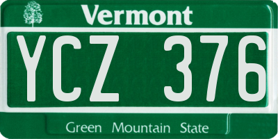 VT license plate YCZ376