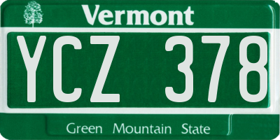 VT license plate YCZ378