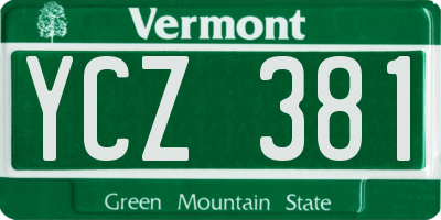 VT license plate YCZ381