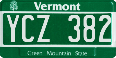 VT license plate YCZ382