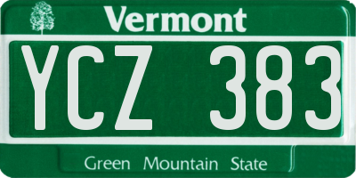 VT license plate YCZ383