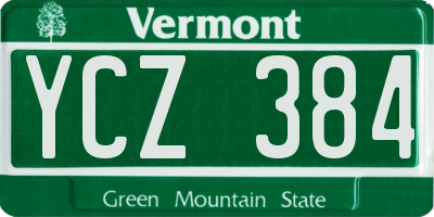 VT license plate YCZ384
