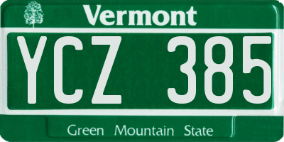 VT license plate YCZ385
