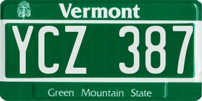 VT license plate YCZ387
