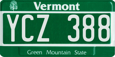 VT license plate YCZ388