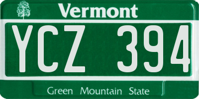VT license plate YCZ394