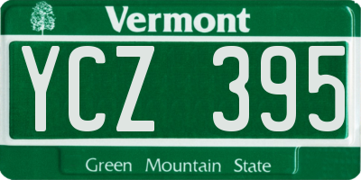 VT license plate YCZ395
