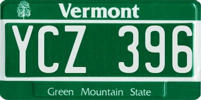 VT license plate YCZ396