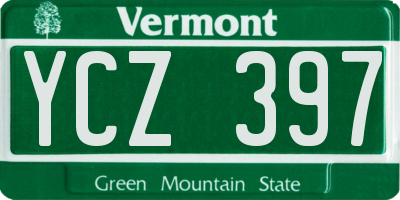 VT license plate YCZ397