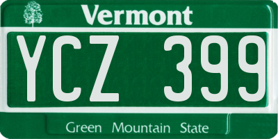 VT license plate YCZ399