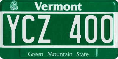 VT license plate YCZ400