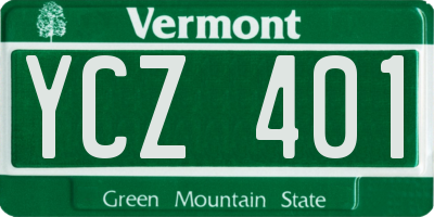 VT license plate YCZ401