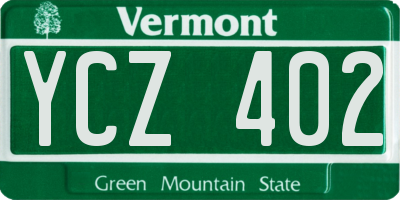 VT license plate YCZ402