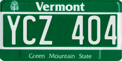 VT license plate YCZ404
