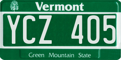VT license plate YCZ405