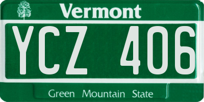 VT license plate YCZ406