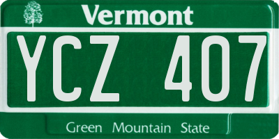 VT license plate YCZ407