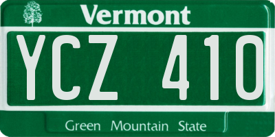VT license plate YCZ410