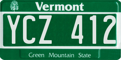 VT license plate YCZ412