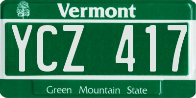 VT license plate YCZ417