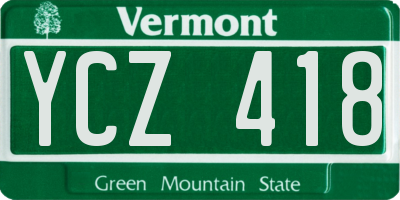 VT license plate YCZ418