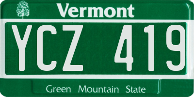 VT license plate YCZ419