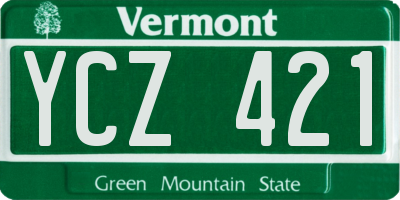 VT license plate YCZ421