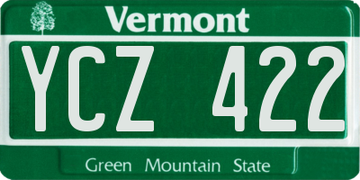 VT license plate YCZ422