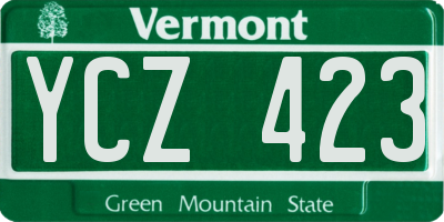 VT license plate YCZ423