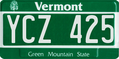 VT license plate YCZ425