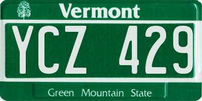VT license plate YCZ429