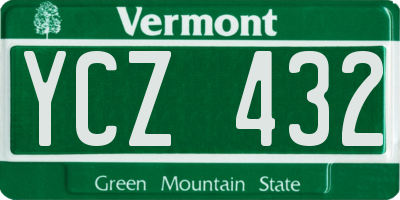 VT license plate YCZ432