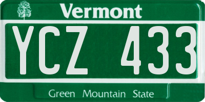 VT license plate YCZ433