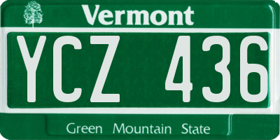 VT license plate YCZ436